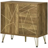 HOMCOM Mobile Multiuso con Armadietto e 3 Cassetti in Legno e Acciaio, 84x39x80.7cm, Bronzo(m-10)