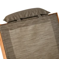 Outsunny Outdoor-Gartenliege, Sonnenliege, Massivholz, wetterbeständig, 194 cm x 70 cm x 32 cm, Braun + Grau(m-8)