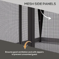 Outsunny 3 x 3(m) Pop Up Gazebo with Mosquito Netting, 1 Person Easy up Marquee Party Tent with 1-Button Push, Double Roof, Carry Bag, Sandbags, Height Adjustable Instant Shelter, Grey(m-5)