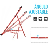 HOMCOM Red de Rebote Reboteador de Metal con Ángulo Ajustable para Entrenamiento de Deportes 96x80x96 cm Rojo(m-5)