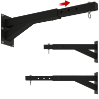 SPORTNOW Boxsackhalterung, 5-stufig längenverstellbar, Wandmontage, bis 60 kg, Stahl, Schwarz