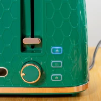 HOMCOM Kettle and Toaster Set, 1.7L 3000W Fast Boil Jug Kettle with Auto Shut Off, 4 Slice Toaster with 7 Level Browning Controls & Crumb Tray, UK Otter Thermostat, Green(m-8)