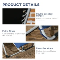 Outsunny 2pc Reclining Zero Gravity Sun Loungers ,Folding Chaise Lounge Chair with Cushions, Blue(m-7)