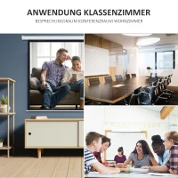 HOMCOM Beamer-Leinwand, Projektionsleinwand, 100 Zoll, 4:3, 203x152 cm, Weiß(m-7)
