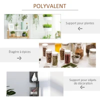 HOMCOM Étagère d'angle Murale à 5 Niveaux Hauteur 120 cm Forme de Zigzag en Bois Noire(m-5)