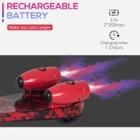 HOMCOM Kids Scooter, 3 Wheel Foldable Kick Scooter Adjustable Height w/ Flashing Wheels, Music, Water Spray for 3-6 Years, Red(m-8)