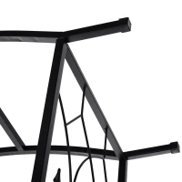 Outsunny Arco de Jardín con Puerta Enrejado de Metal 131x49x212 cm con Cerradura para Plantas Trepadoras Jardín Boda Patio al Aire Libre Color Negro Mate(m-9)