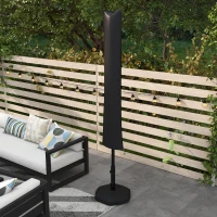 Outsunny Housse de Protection imperméable pour Parasol Droit avec Fermeture éclair et Cordon de Serrage Noir(m-6)