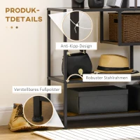 HOMCOM Regal, Konsolentisch, Industrial Design, 4 Böden, Stahlrahmen, 99,6 x 33,6 x 74 cm(m-5)
