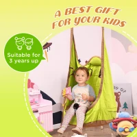 Outsunny Hanging Pod Swing Seat 100% Cotton Child Hammock Chair with Cushion Tent for Indoor Outdoor Garden(m-7)