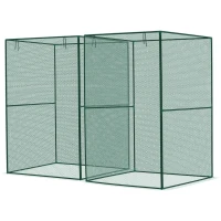 Outsunny Set of 2 Fruit Cage Bird Netting, Vegetable Plant Protection Tent with Zipped Door, Anti Bird, Insects, Small Animals, 1.2 x 1.2 x 1.8m, Dark Green(m-11)