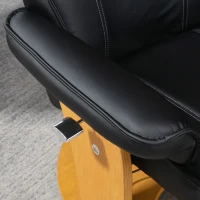 HOMCOM Relaxsessel mit Fußhocker, TV-Sessel, Liegesessel, verstellbare Rückenlehne, 360° drehbar, Schwarz + Braun(m-9)