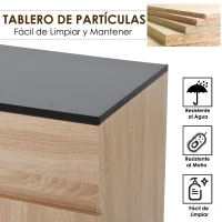 HOMCOM Carro de Cocina Carrito Servir Multiusos Estantería Carrito Auxiliar con Ruedas para Baño Dormitorio con Estante Cajón Armario 78x39,5x88,5 cm(m-8)