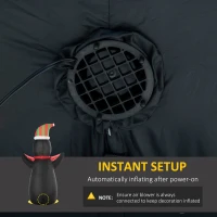 HOMCOM 8ft Inflatable Penguin & Christmas Banner Decoration Indoor Outdoor Weather-Resistant Shell Fun Cute(m-6)