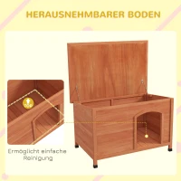 PawHut Hundehütte Hundehütte aus Holz Hundehütte XXL, 100 cm x 65,5 cm x 68 cm, Braun + Grün(m-4)