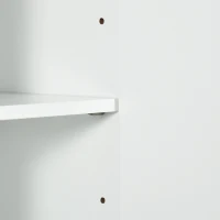 kleankin Armadietto Specchiera Bagno 2 Ante con Ripiani Aperti e Mensole Regolabili, 60x20x61cm, Bianco(m-9)