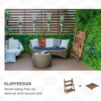 Outsunny Pflanzentreppe Blumenbank Blumentreppe Blumenregal Pflanzregal Blumenständer 3 Stufen Tannenholz Dunkelbraun 80 x 37 x 93 cm(m-7)