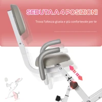 HOMCOM Cyclette Pieghevole 2 in 1, Resistenza Magnetica Regolabile 8 Livelli, Cyclette da Casa Silenziosa con Sensore di Frequenza Cardiaca, Elastici per Braccia, Schermo LCD, Volano 2.5kg, Rosa(m-5)