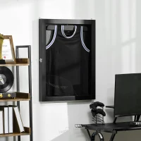 HOMCOM Frame box T-frame cadre en bois pour maillot avec cintre porte acrylique interne feutre 60L x 80H cm noir(m-2)