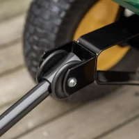 Outsunny Carrello da Giardino in Acciaio con Pareti Laterali Ribaltabili e 4 Ruote, Capienza 342L, Verde(m-9)