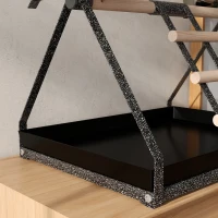 PawHut Parrot Stand Bird Stand w/Wood Perch Ladder Feeder Removable Tray(m-7)