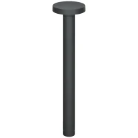 Outsunny Gartenlampe, Wegleuchte, Pfostenlicht mit LEDs, wetterbeständig, 20 cm x 20 cm x 90 cm, Dunkelgrau(m-10)