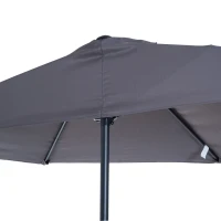 Outsunny Sonnenschirm Kurbelschirm Gartenschirm Schirm Marktschirm, Metall, halbrund, Grau+Schwarz(m-8)