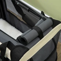 PawHut Trasportino per Cani Toy e Gatti fino 4kg Pieghevole con 3 Aperture e Cuscino, 50.5x33.5x35cm, Grigio(m-9)