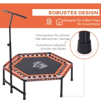 HOMCOM Fitness-Trampolin, Trampolin, Gartentrampolin für Joga, Stahl+Kunststoff+EVA, Schwarz+Orange, 121,92 x 121,92 x 138 cm(m-4)