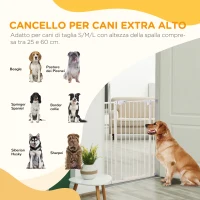PawHut Cancelletto per Cani con 4 Viti Regolabili e Nastro Adesivo, in Metallo e Plastica, 86x104.1 cm, Bianco(m-8)
