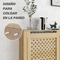 HOMCOM Cubreradiador de MDF Cubierta para Radiador para Salón Dormitorio Pasillo 152x19x82 cm Roble(m-6)