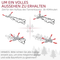 HOMCOM Künstlicher Weihnachtsbaum 180 cm künstlich Tannenbaum mit 1000 Spitzen Christbaum Weihnachtsdeko inkl. Metallständer für drinnen(m-6)