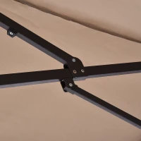 Outsunny 4.6m Garden Parasol Double-Sided Sun Umbrella Patio Market Shelter Canopy Shade with Weight Base, Tan(m-8)