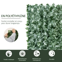 Outsunny Haie Artificielle Brise-Vue décoration Rouleau 3L x 1,5H m Feuillage réaliste Anti-UV Vert(m-4)