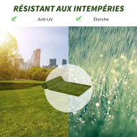 Outsunny Lot de 2 gazons synthétiques artificiels Moquette extérieure dim. 4L x 1l m Herbes Hautes denses 3 cm Vert(m-7)