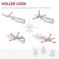 HOMCOM Weihnachtsbaum Ø90 x 180 cm, künstliche Tanne, realistisches Nadelkleid, Grün(m-7)