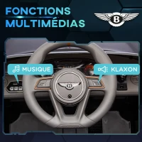 HOMCOM Voiture électrique pour enfant de 3 à 5 ans 2 moteurs 12V 25W 3-5 Km/h télécommande 2,4G Bentley Bacalar noir(m-6)
