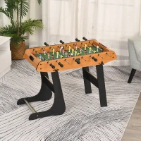 HOMCOM Futbolín con 22 Jugadores Juego de Mesa de Fútbol para Niños y Adultos con 2 Marcadores 98x42x62,5 cm Natural y Negro(m-2)
