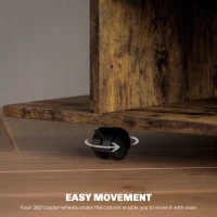 HOMCOM Modern TV Cabinet Stand Storage Shelves Table Mobile Bedroom Furniture Bookshelf Bookcase Rustic Brown(m-5)