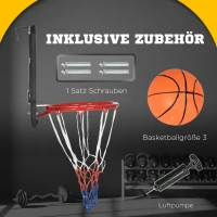 SPORTNOW Basketballkorb mit elektronischer Punkteanzeige, für Wand- und Türmontage, inkl. Basketball, Ballpumpe(m-7)