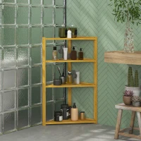 HOMCOM Meuble étagère de rangement 4 niveaux sur pieds en bambou - étagère salle de bain - dim. 37L x 34l x 79,5H cm(m-2)