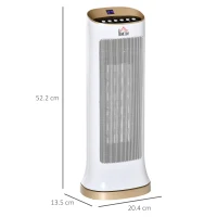 HOMCOM 2000W Electric Heater, PTC Ceramic Portable Fan Heater with Overheating & Tip-Over Protection, 45° Oscillating Energy Efficient Electric Heater for Home, Office, Study, Bedroom(m-3)