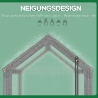 Outsunny Mini-Gewächshaus, Kompaktes Pflanzenhaus aus Holz, Polycarbonat-Platten, Belüftungsöffnung, 90L x 52B x 49,5H cm, Grau(m-6)