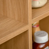 HOMCOM Credenza Moderna con 2 Ante e Vani Aperti, Mobile Consolle Multiuso in MDF e Metallo, 100x35x80cm, Rovere(m-8)