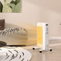 HOMCOM 1.5kW Seven Fin Oil-Filled Radiator - White(m-10)