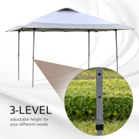 Outsunny 4 x 4m Pop-up Gazebo Canopy Tent with Roller Bag & Adjustable Legs for Outdoor Party, Steel Frame, White(m-5)