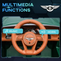 HOMCOM Bentley Bacalar Licensed 12V Kids Electric Car, with Remote Control, Horn, Lights, Music, Suspension Wheels, Green(m-6)