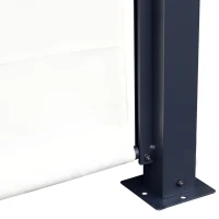 Outsunny Pergola tonnelle de jardin avec auvent coulissant 3 x 3 m - structure acier époxy et toile polyester - crème et noir(m-8)