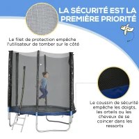 SPORTNOW Trampoline d'extérieur avec filet de sécurité Ø180 cm pour enfants et adultes(m-4)