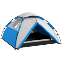 Outsunny Two-Man One Room Camping Tent, with Accessories - Blue(m-1)
